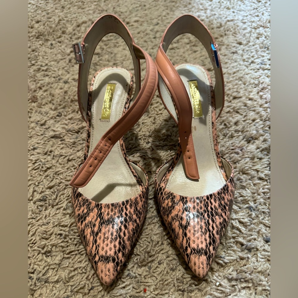 Louise et Cie | Pink Snakeskin Strappy Heels